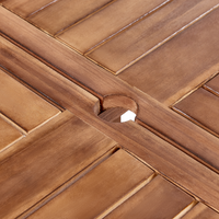 Set da pranzo da giardino 7 pezzi Tavolo rotondo in legno di acacia 6 sedie da esterno