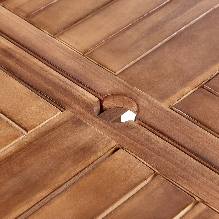 Set da pranzo da giardino 7 pezzi Tavolo rotondo in legno di acacia 6 sedie da esterno