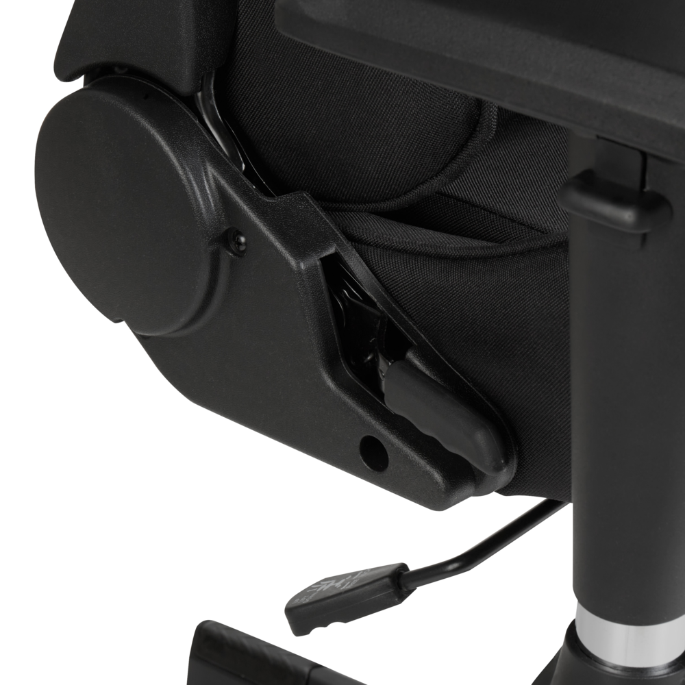 Sedia da ufficio ergonomica in tessuto con braccioli regolabili di colore nero poltrona gaming stile moderno