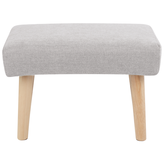 Poggiapiedi in poliestere grigio chiaro con gambe in legno Camera da letto Soggiorno Accessori per sedersi