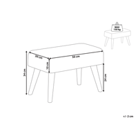 Poggiapiedi in poliestere grigio chiaro con gambe in legno Camera da letto Soggiorno Accessori per sedersi