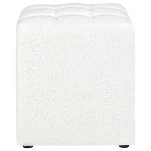 Sgabello Bianco Boucle Rivestito 38 x 38 cm Seduta quadrata Motivo Chevron