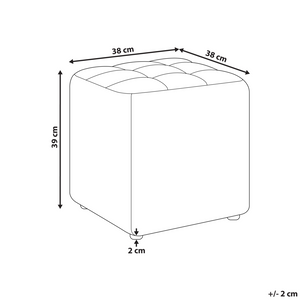 Sgabello Bianco Boucle Rivestito 38 x 38 cm Seduta quadrata Motivo Chevron