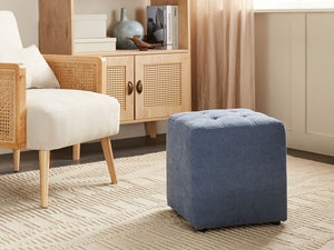 Poggiapiedi in Tessuto Blu Quadrato 37 x 37 cm