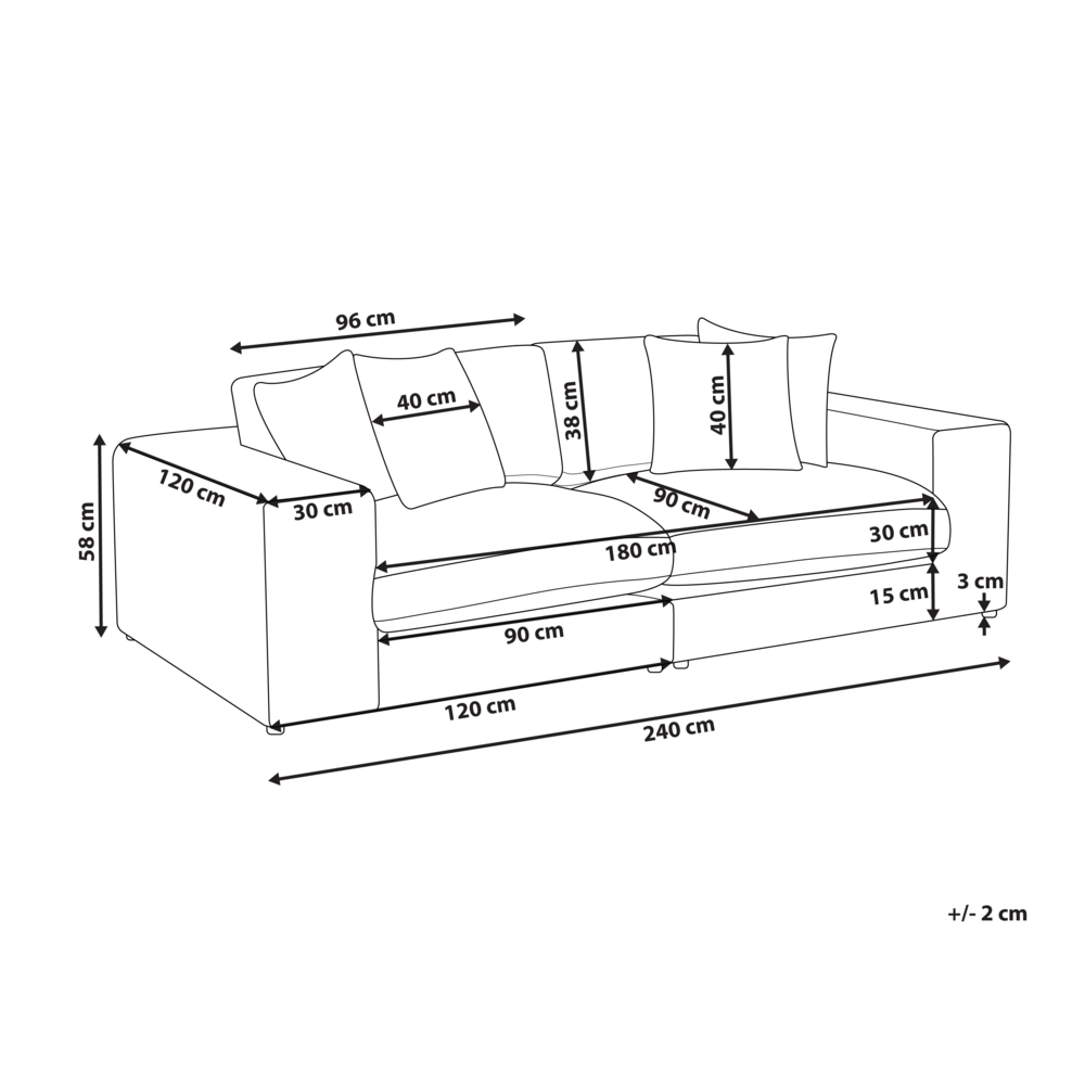 Divano 3 posti imbottito in tessuto di poliestere arancione con schienale e braccioli soggiorno moderno