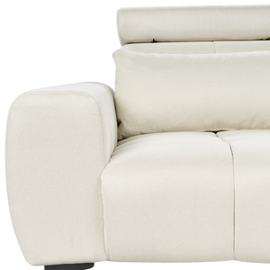 Divano a 2 posti con rivestimento in tessuto color beige chiaro e poggiatesta regolabili Arredamento per il soggiorno in stile moderno