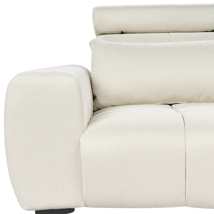 Divano a 2 posti con rivestimento in tessuto color beige chiaro e poggiatesta regolabili Arredamento per il soggiorno in stile moderno