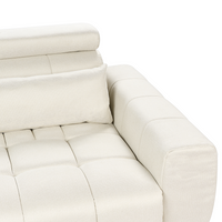 Divano a 2 posti con rivestimento in tessuto color beige chiaro e poggiatesta regolabili Arredamento per il soggiorno in stile moderno