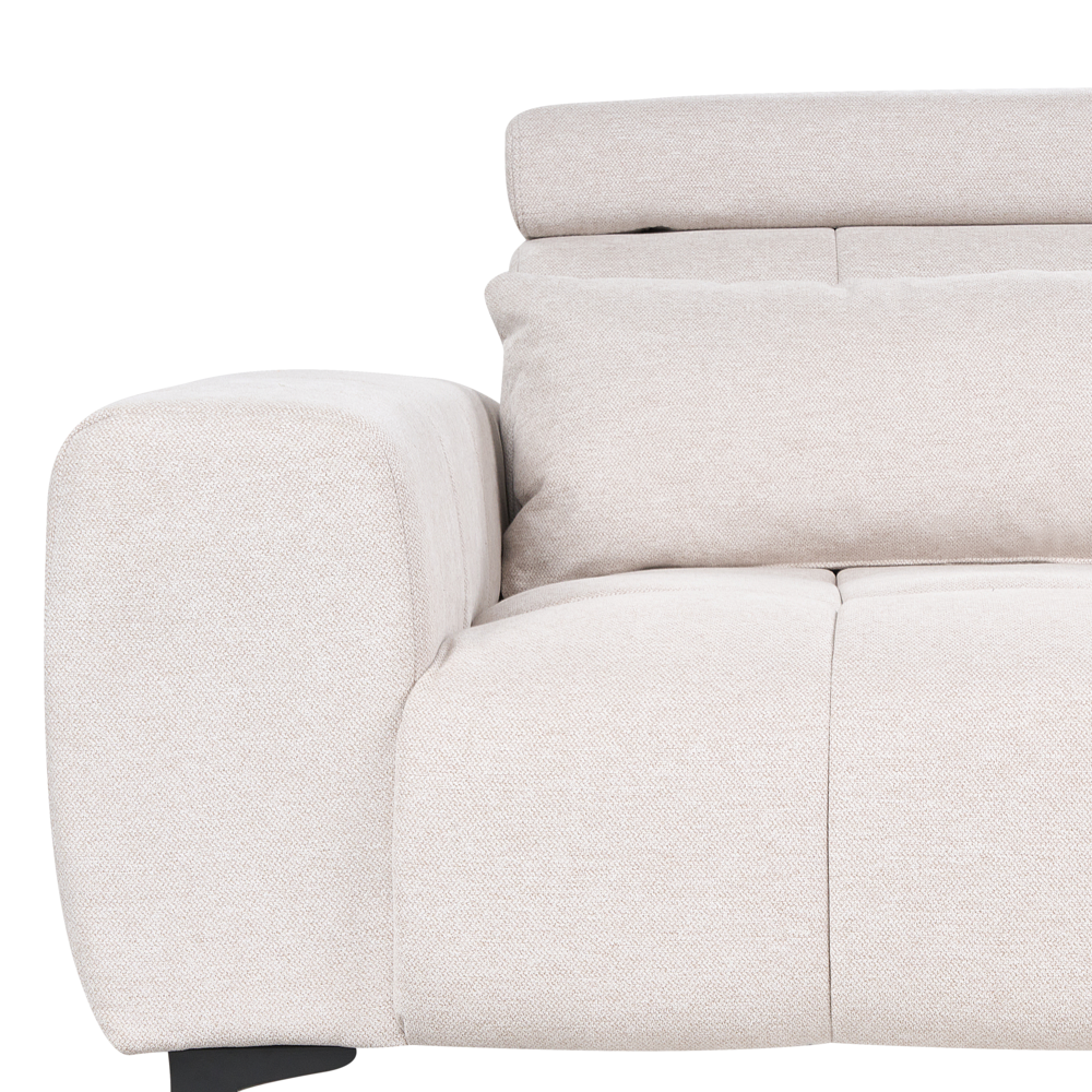 Divano a 2 posti con rivestimento in tessuto beige e poggiatesta regolabile Arredamento per il soggiorno in stile moderno