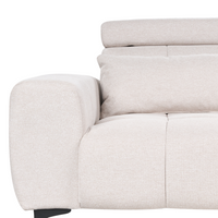 Divano a 2 posti con rivestimento in tessuto beige e poggiatesta regolabile Arredamento per il soggiorno in stile moderno