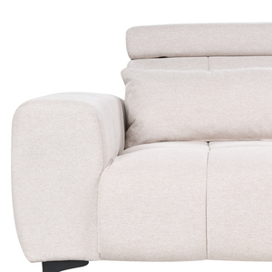 Divano a 2 posti con rivestimento in tessuto beige e poggiatesta regolabile Arredamento per il soggiorno in stile moderno