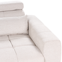 Divano a 2 posti con rivestimento in tessuto beige e poggiatesta regolabile Arredamento per il soggiorno in stile moderno