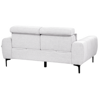 Divano a 2 posti con rivestimento in tessuto grigio e poggiatesta regolabile Arredamento per il soggiorno in stile moderno