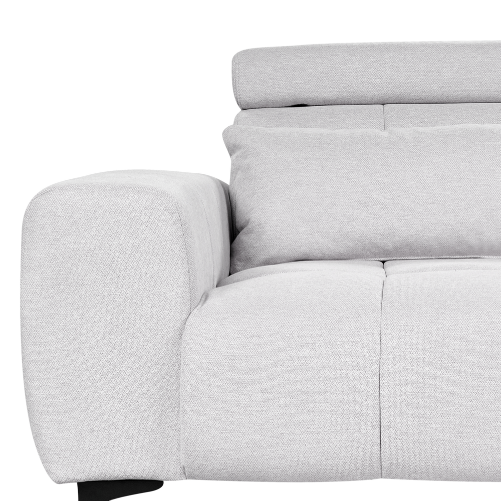 Divano a 2 posti con rivestimento in tessuto grigio e poggiatesta regolabile Arredamento per il soggiorno in stile moderno