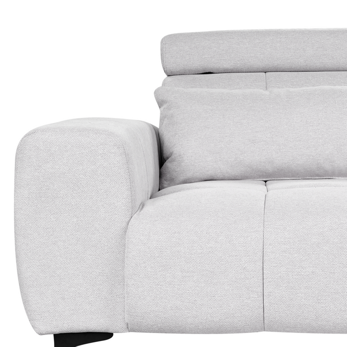 Divano a 2 posti con rivestimento in tessuto grigio e poggiatesta regolabile Arredamento per il soggiorno in stile moderno