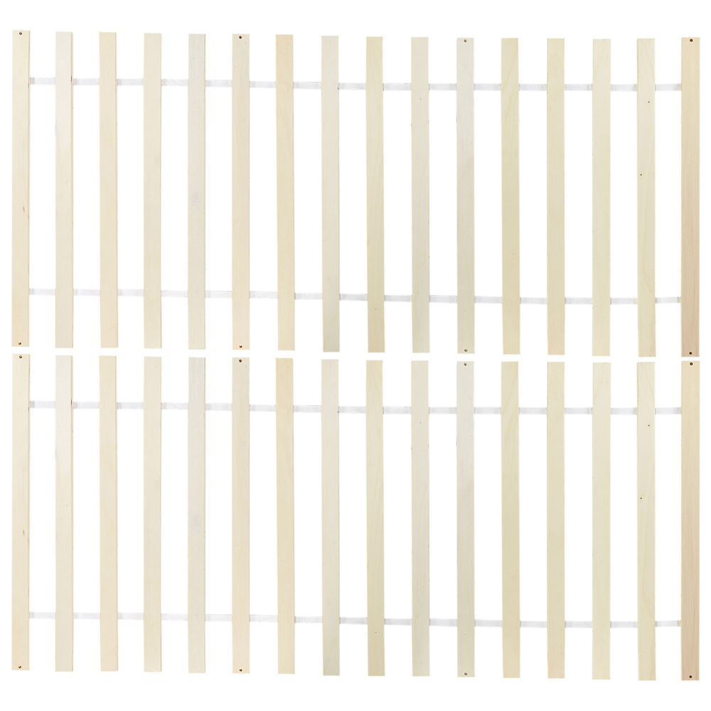 Letto matrimoniale in legno di pino chiaro misura 140 x 200 cm con testiera a doghe in stile rustico minimalista