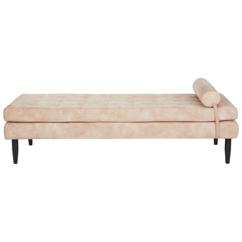 Chaise Longue Beige Velluto Mobili Soggiorno Stile Moderno