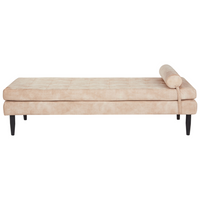 Chaise Longue Beige Velluto Mobili Soggiorno Stile Moderno