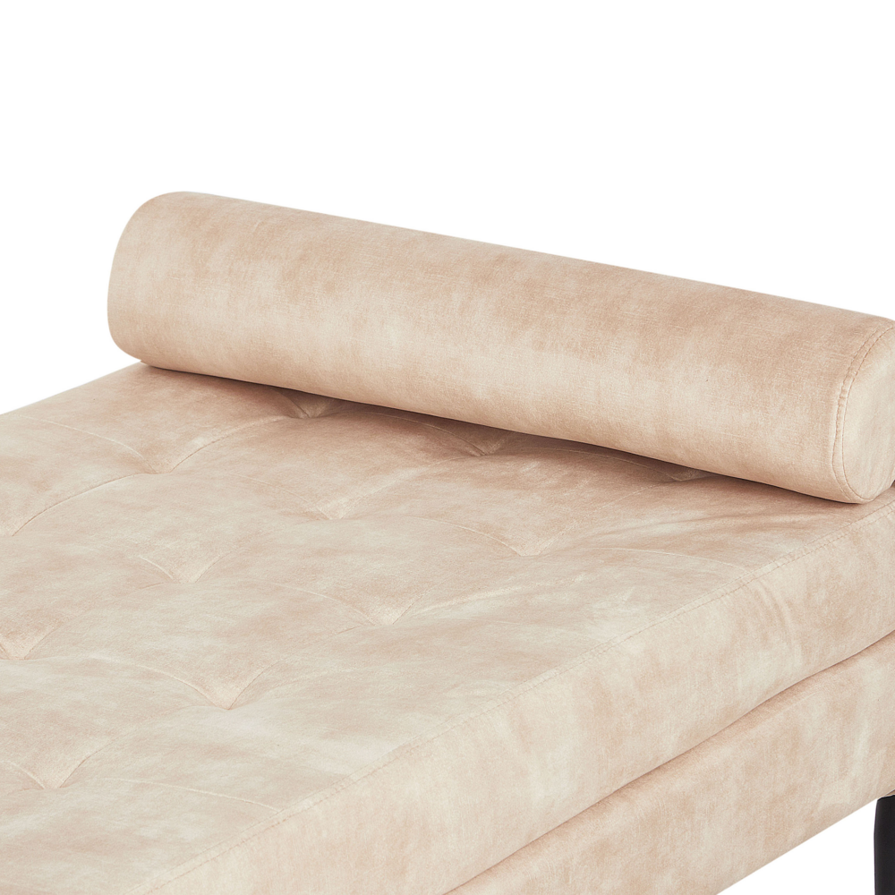 Chaise Longue Beige Velluto Mobili Soggiorno Stile Moderno