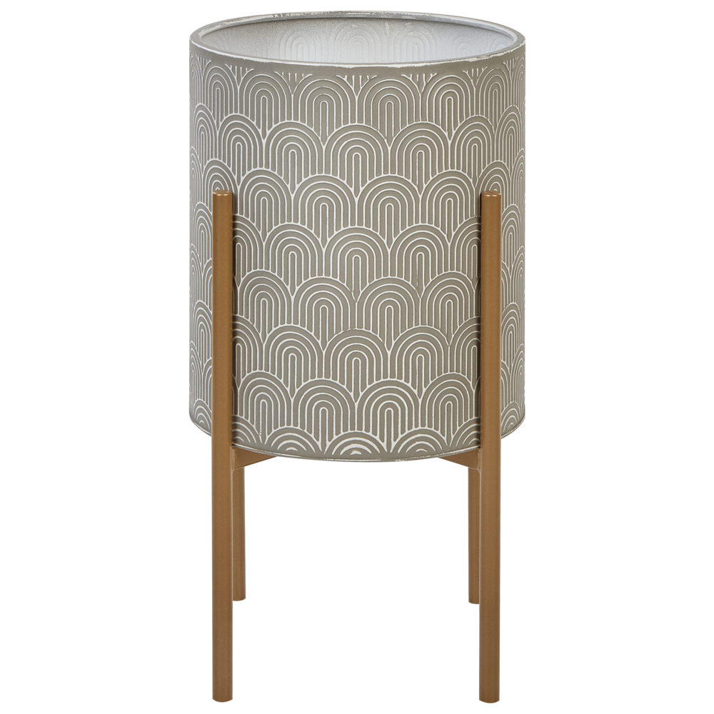 Piantana in ferro grigio 31 x 31 x 58 cm Fioriera da interno in metallo Moderna industriale in piedi