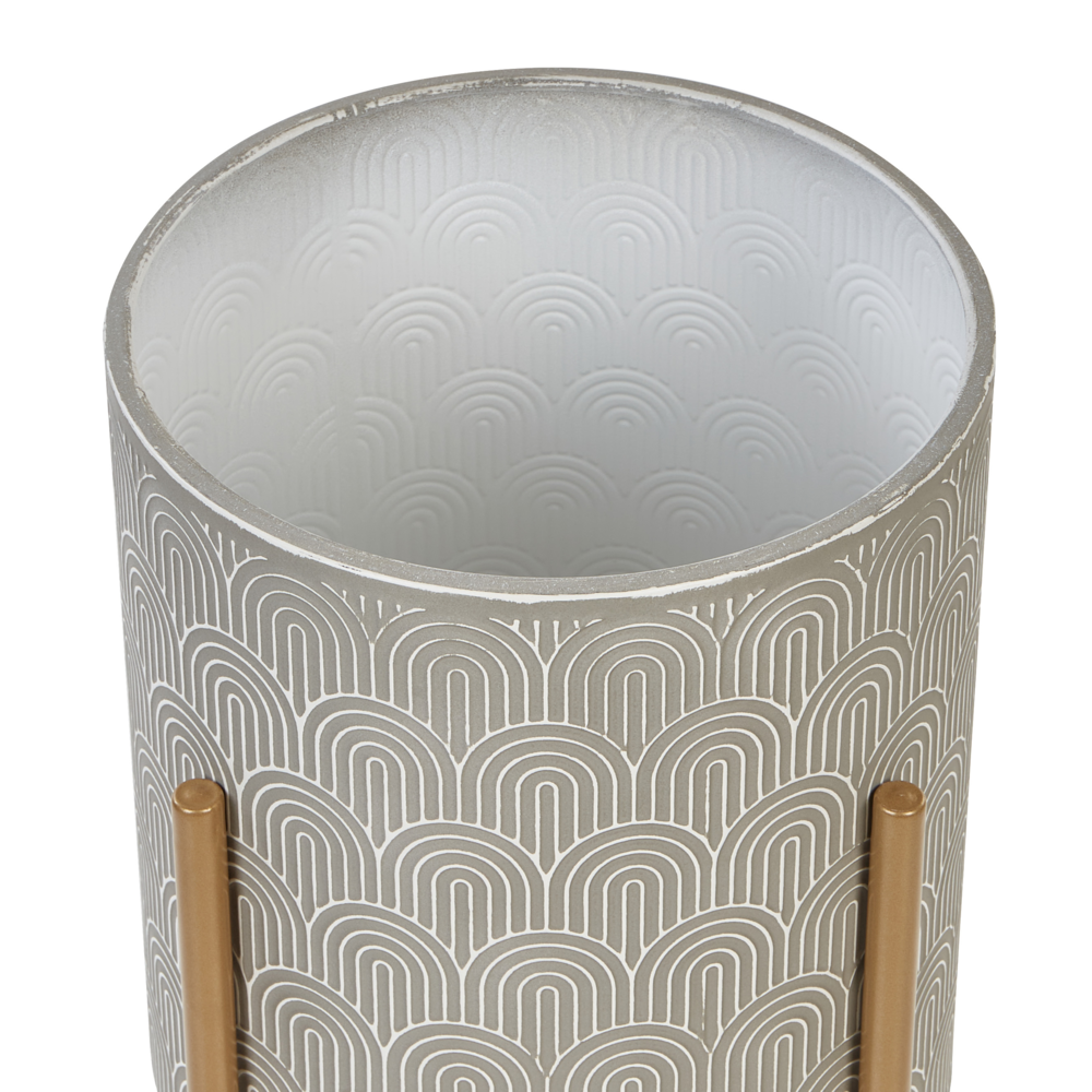 Piantana in ferro grigio 31 x 31 x 58 cm Fioriera da interno in metallo Moderna industriale in piedi