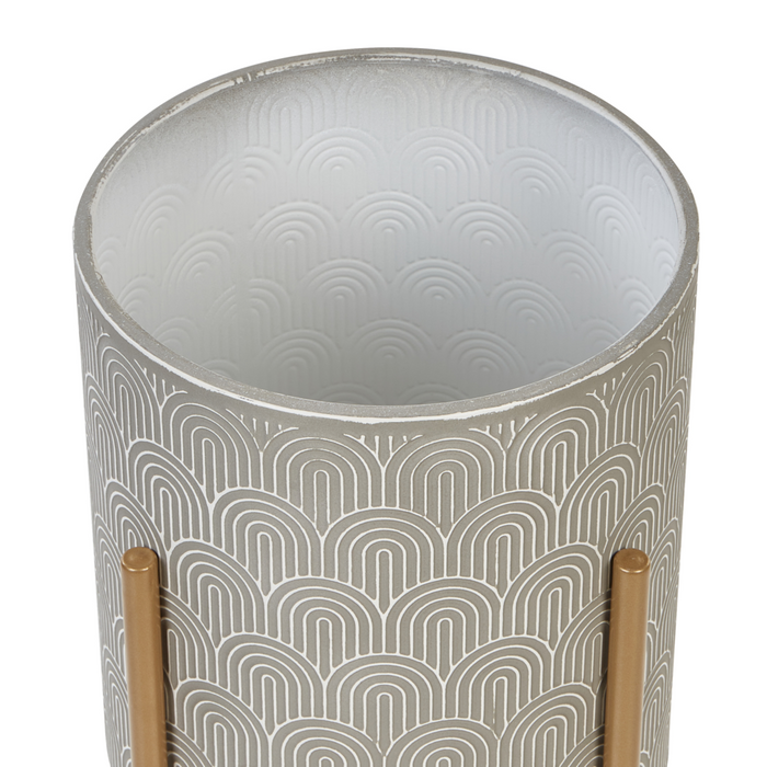 Piantana in ferro grigio 31 x 31 x 58 cm Fioriera da interno in metallo Moderna industriale in piedi