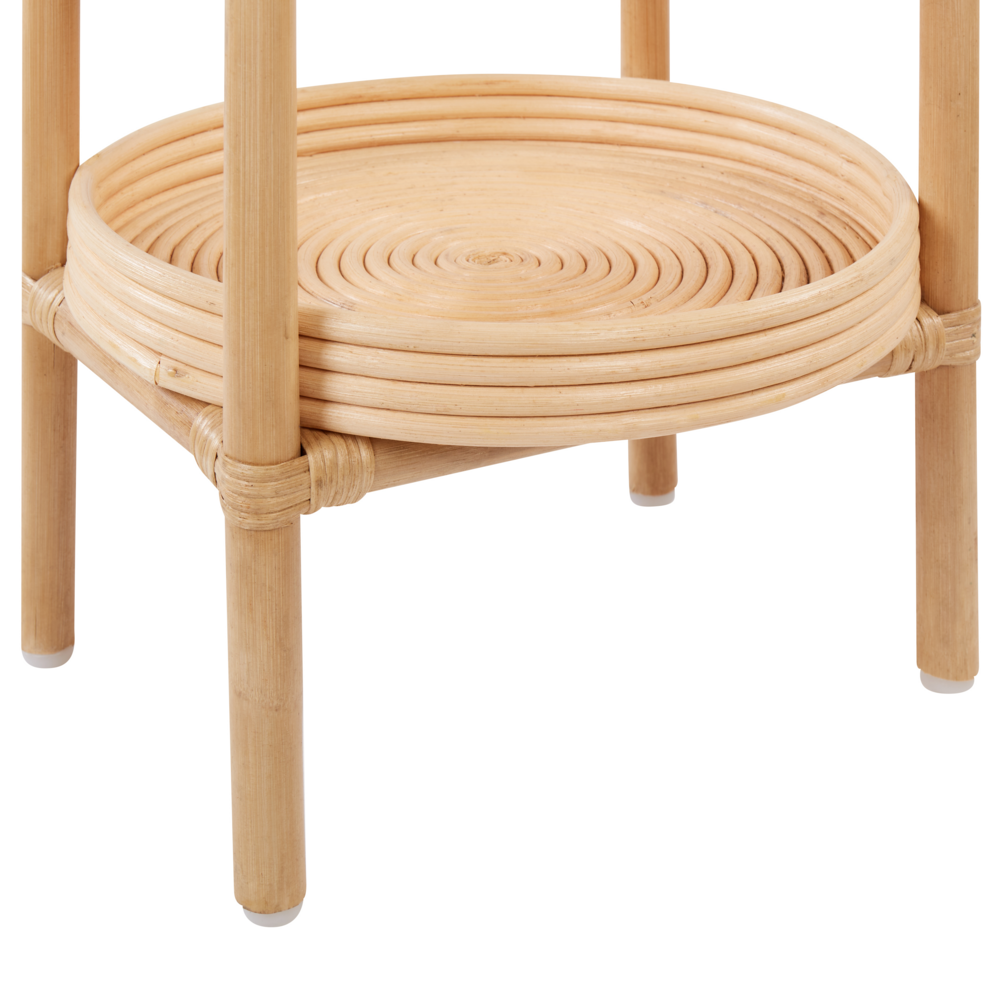 Tavolino Scaffale per piante Rattan Naturale Outdoor Indoor Garden Retro 3 ripiani Freestanding Garden Storage