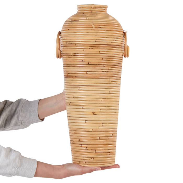 Vaso decorativo in rattan naturale da 50 cm in stile rustico Boho Home Decor
