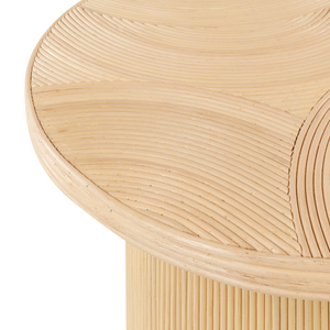 Set di 2 tavolini da caffè in rattan naturale con base rotonda in stile bohémien Ilios