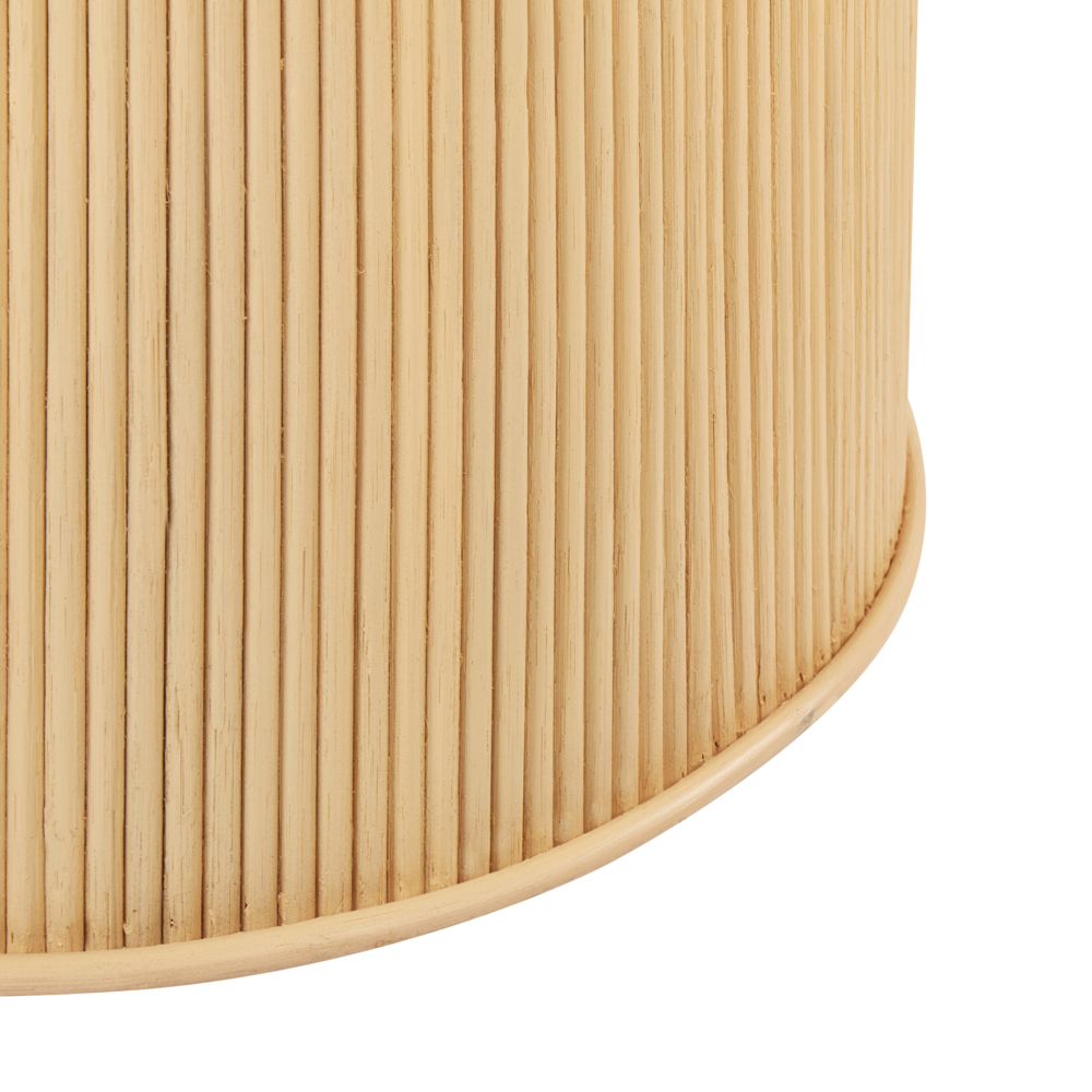 Set di 2 tavolini da caffè in rattan naturale con base rotonda in stile bohémien Ilios