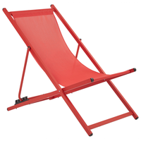 Sedia a Sdraio Pieghevole in Tessuto di colore Rosso e Struttura Alluminio Rosso resistente