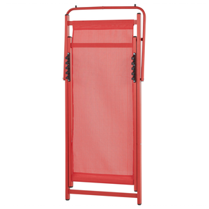 Sedia a Sdraio Pieghevole in Tessuto di colore Rosso e Struttura Alluminio Rosso resistente