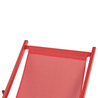 Sedia a Sdraio Pieghevole in Tessuto di colore Rosso e Struttura Alluminio Rosso resistente