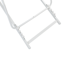 Sedia a sdraio pieghevole in textilene beige e bianco con motivo a righe Sedia da spiaggia con schienale regolabile Patio Recliner