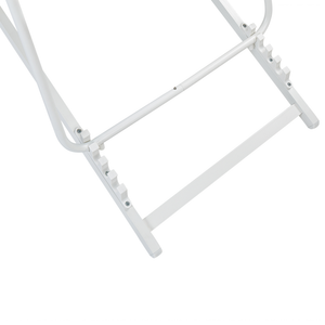 Sedia a sdraio pieghevole in textilene beige e bianco con motivo a righe Sedia da spiaggia con schienale regolabile Patio Recliner