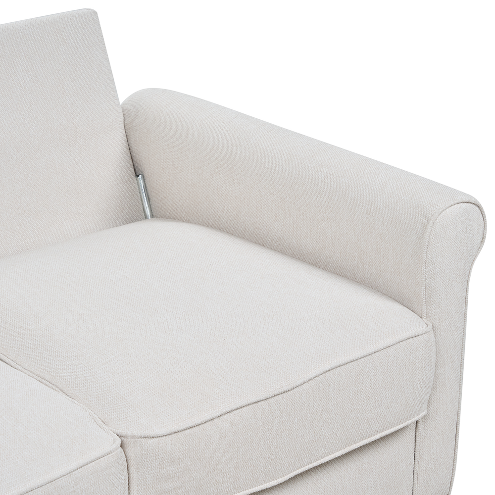 Divano tessuto beige chiaro Struttura In Legno Molle Insacchettate Soggiorno 2 Posti