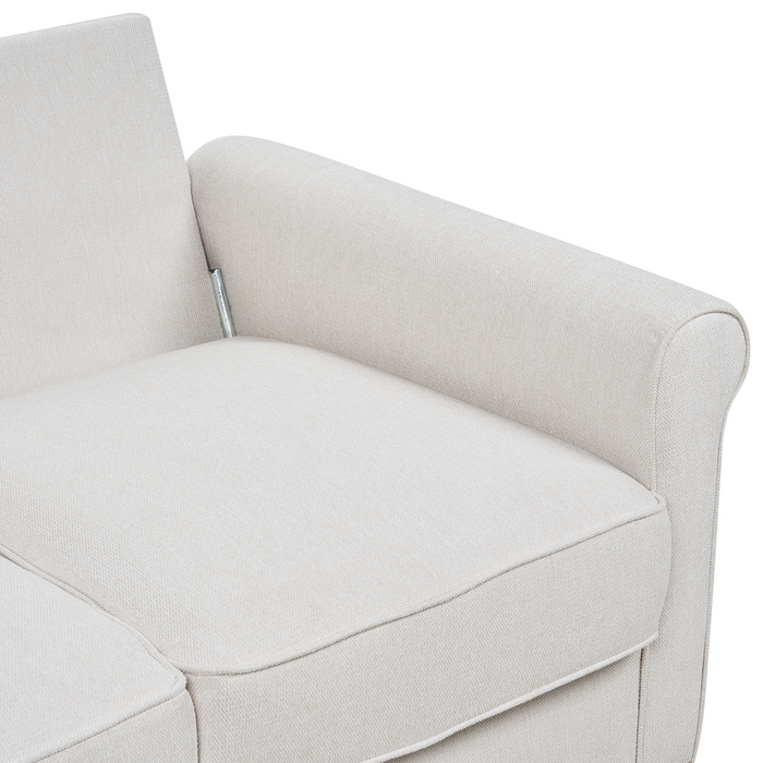 Divano tessuto beige chiaro Struttura In Legno Molle Insacchettate Soggiorno 2 Posti