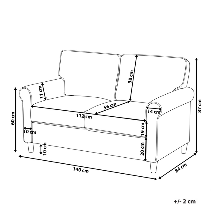 Divano tessuto beige chiaro Struttura In Legno Molle Insacchettate Soggiorno 2 Posti