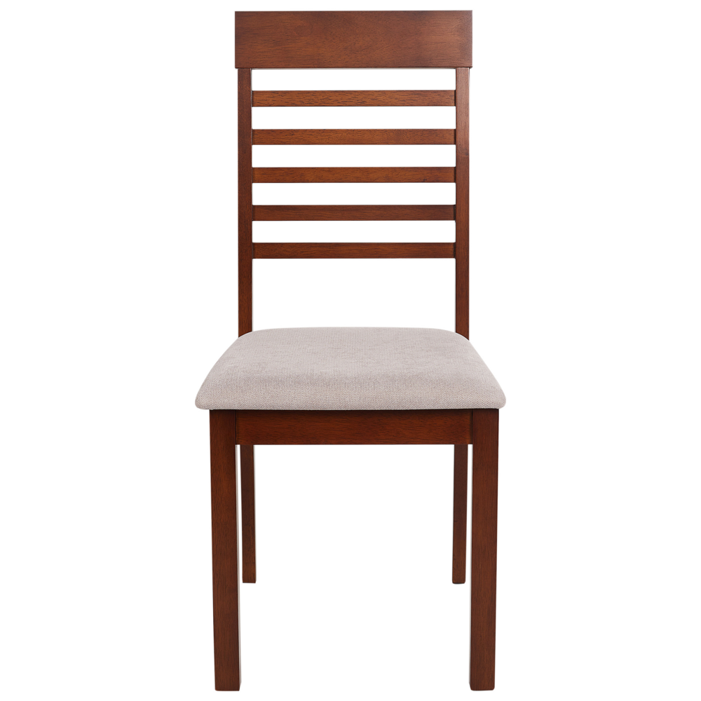 Set di 2 sedie da pranzo imbottite in legno scuro tortora stile tradizionale