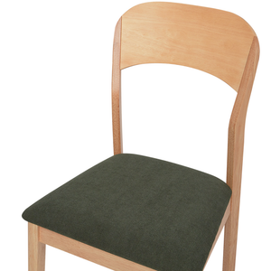 Set di 2 sedie da pranzo imbottite in stile tradizionale in legno chiaro e verde scuro stile tradizionale classico