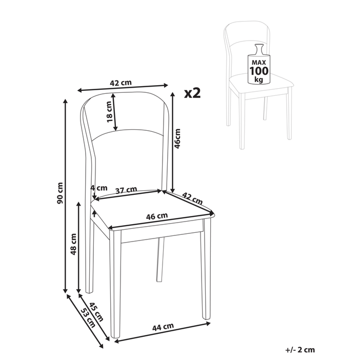 Set di 2 sedie da pranzo imbottite in stile tradizionale in legno chiaro e verde scuro stile tradizionale classico