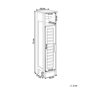 Armadietto per carta igienica in legno chiaro di bambù con ripiani e anta Minimalista