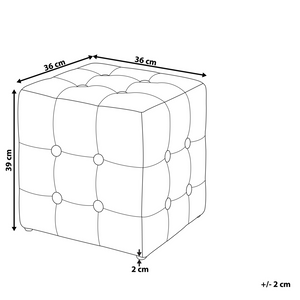 Pouf a forma di  Cubo in velluto grigio con bottoni tappezzeria trapuntata
