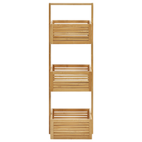 Scaffale da bagno in legno chiaro di bambù a 3 ripiani per il bagno