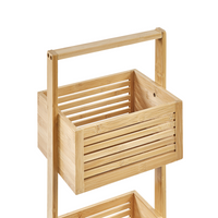 Scaffale da bagno in legno chiaro di bambù a 3 ripiani per il bagno