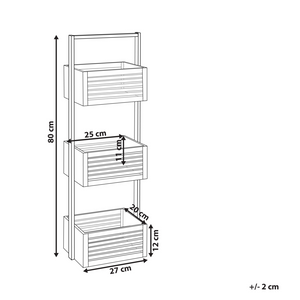 Scaffale da bagno in legno chiaro di bambù a 3 ripiani per il bagno