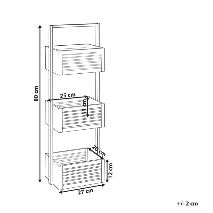 Scaffale da bagno in legno chiaro di bambù a 3 ripiani per il bagno