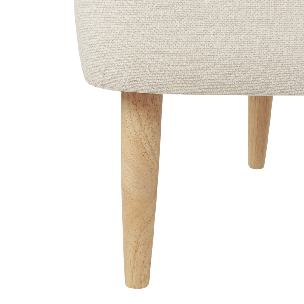Poltrona in poliestere con gambe in rattan intrecciato Beige e legno chiaro Stile tradizionale Soggiorno Camera da letto