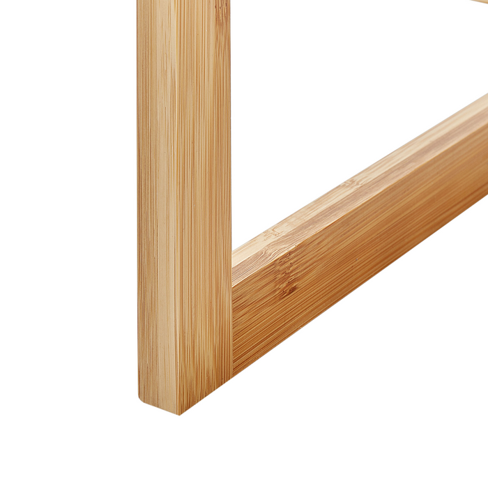 Scaffale da bagno in legno chiaro di bambù a 4 livelli impilabile per l'archiviazione del bagno