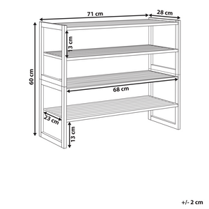 Scaffale da bagno in legno chiaro di bambù a 4 livelli impilabile per l'archiviazione del bagno